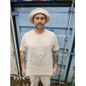 Jokeren T-shirt | Timmi Oneliner Mensah Kunstprint, elfenbensfarvet og grå