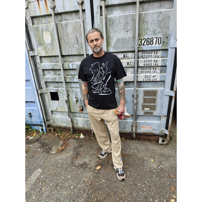 Sort Jokeren T-shirt | Timmi Oneliner Mensah, sort og grå